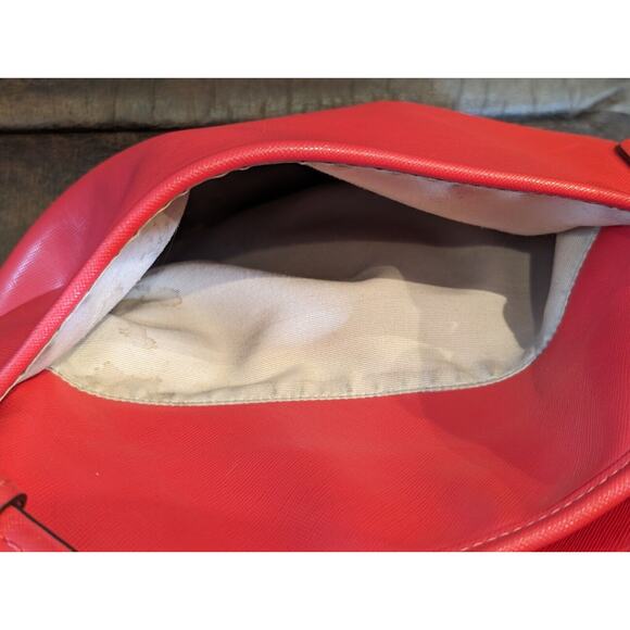 Coach Peyton Leather Large Tote Solid Coral Pomegranate 13" X 12" X 5" F27349 - Picture 9 of 13